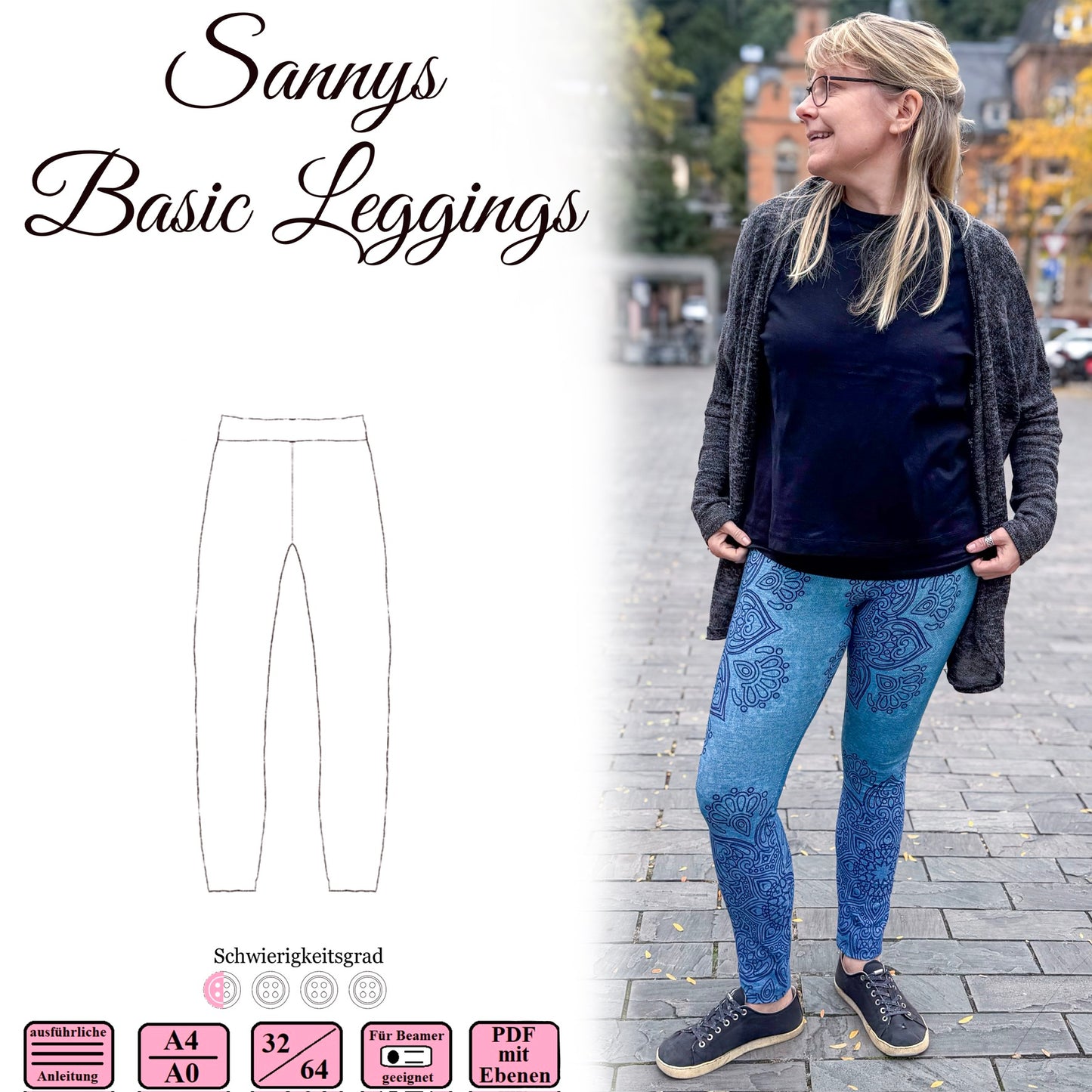 Sannys Basic Leggings - Größe 32-64 - EBook und Nähanleitung
