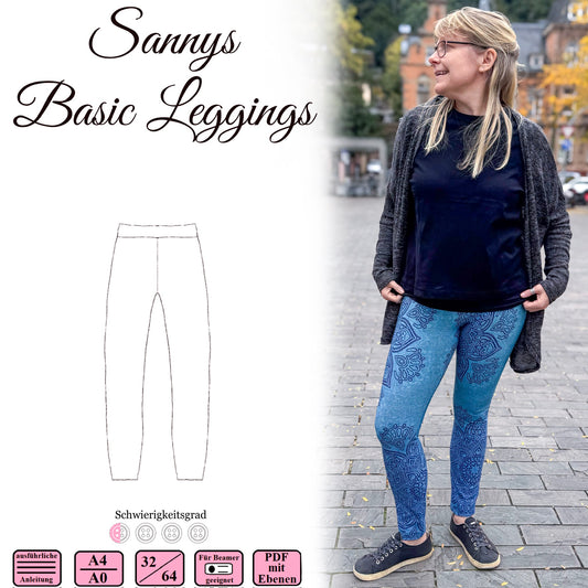 Sannys Basic Leggings - Größe 32-64 - EBook und Nähanleitung