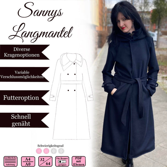 Sannys Langmantel – Gr 32-64 – E-Book und Nähanleitung