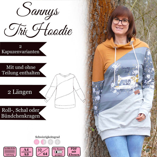 Sannys TriHoodie & Basic Version– Gr. 32-64 - E-Book und Nähanleitung
