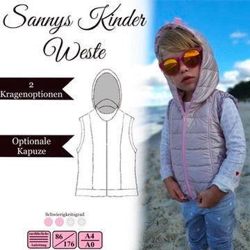 Sannys Kinderweste - Größe 86-176 - EBook und Nähanleitung