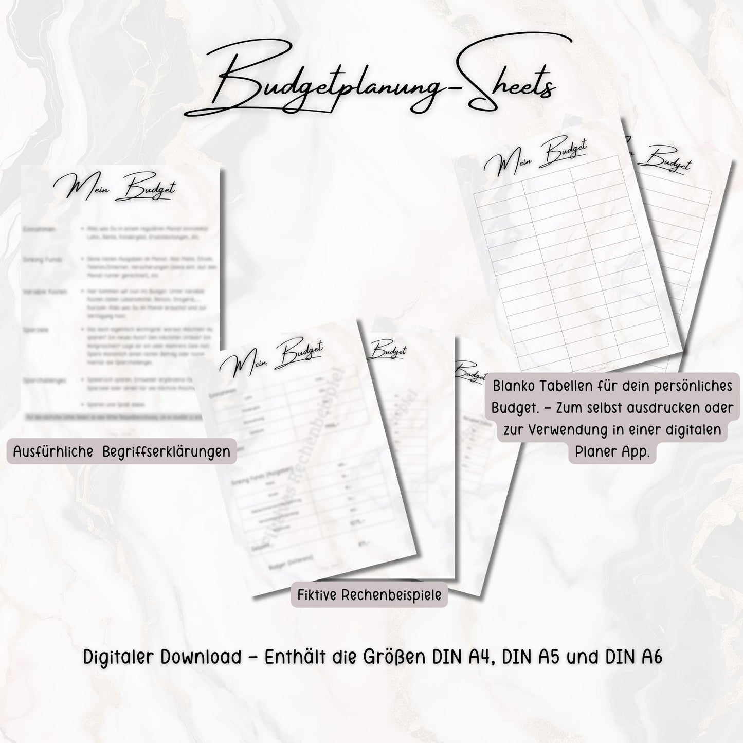 Budgteplanung Sheets - Digitaler Download