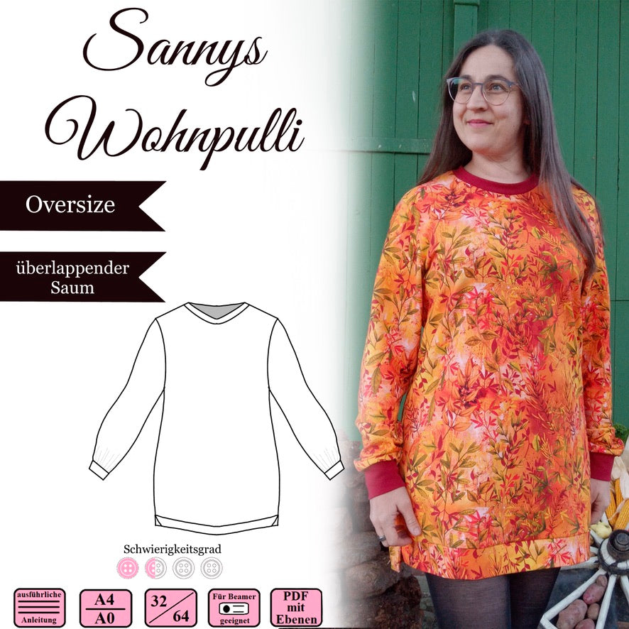 Sannys Wohnpulli - Größe 32-64 - EBook und Nähanleitung