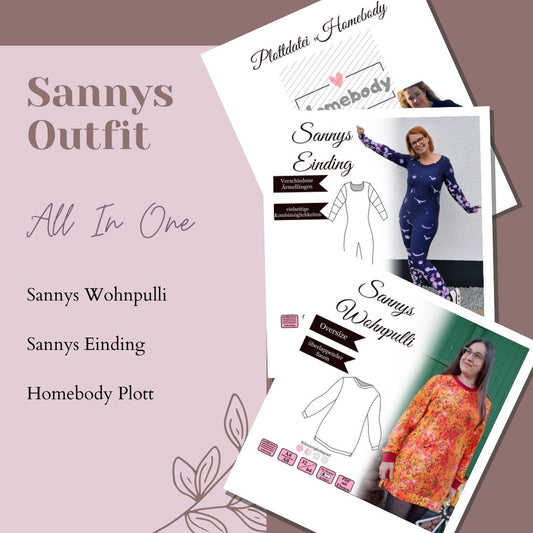 Sannys Outfit - Größe 32-64 - Set aus EBook, Nähanleitung und Plottdatei