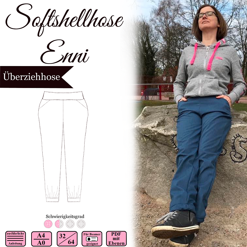 Softshellhose Enni - Gr 32-64 - EBook und Nähanleitung