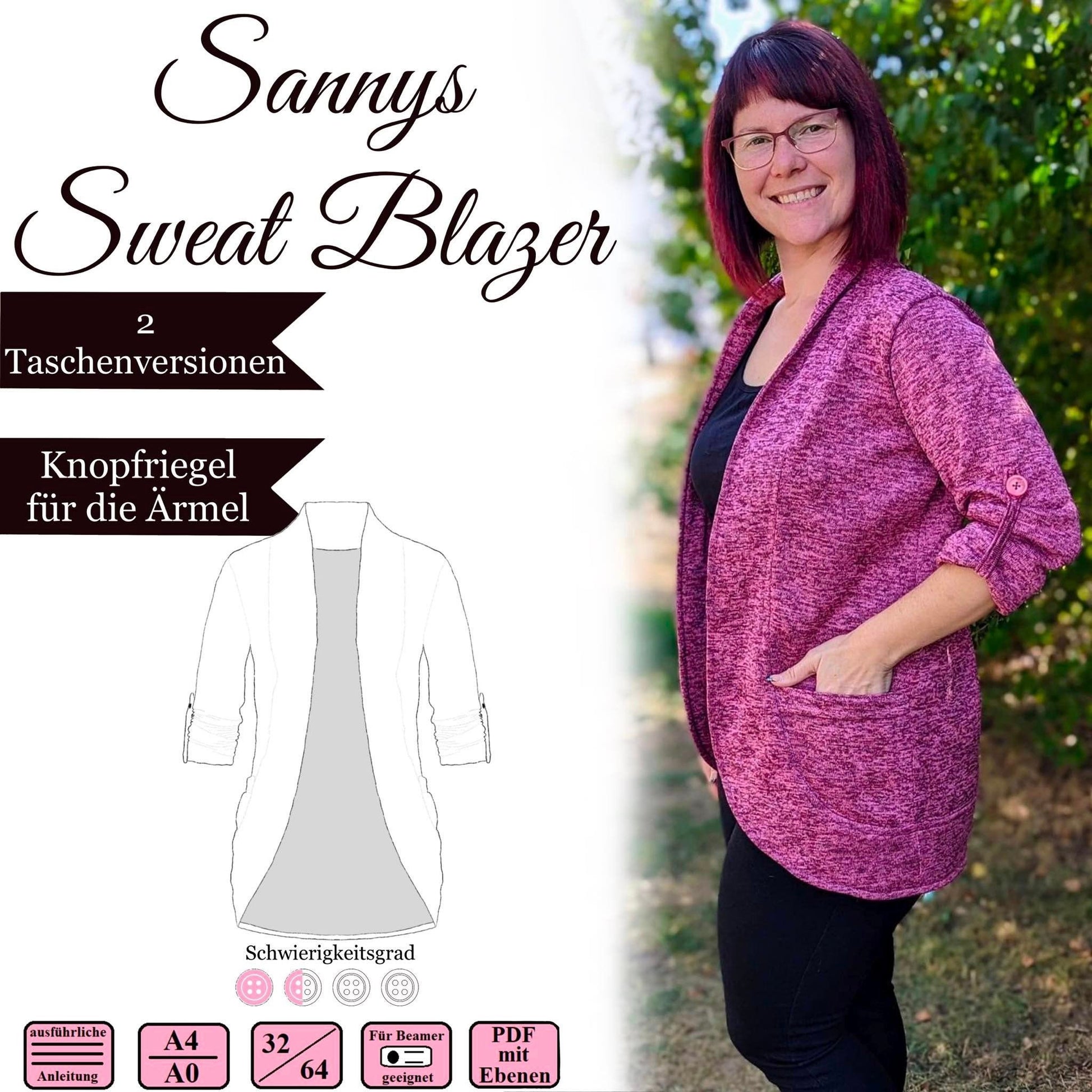 Sannys Sweat Blazer – Gr 32-64 – EBook und Nähanleitung