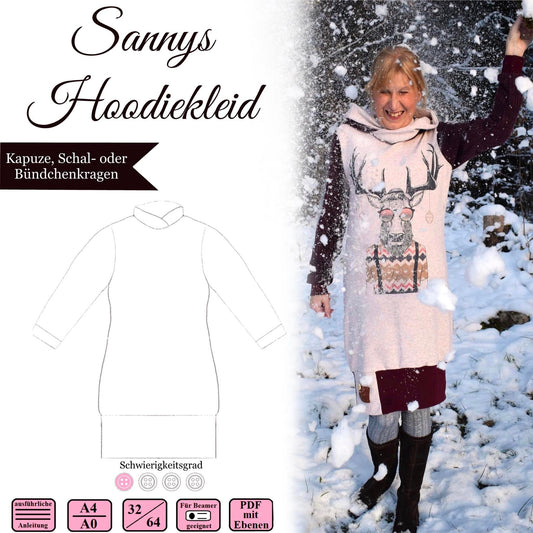 Sannys Hoodiekleid – Gr 32-64 – EBook und Nähanleitung