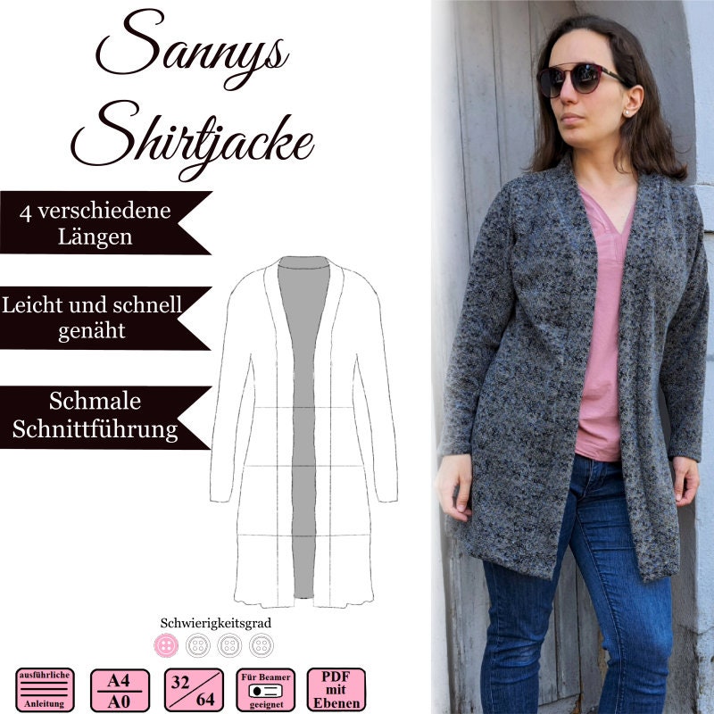 Sannys Shirtjacke – Gr 32-64 – EBook und Nähanleitung